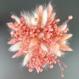 Small dried flower bouquet, pink and white - Lagurus - Table decoration - Wedding decoration - DIY