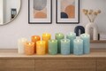 LED candles with timer – flameless candles – flickering flame – wax candles – various colors – warm light, battery operated