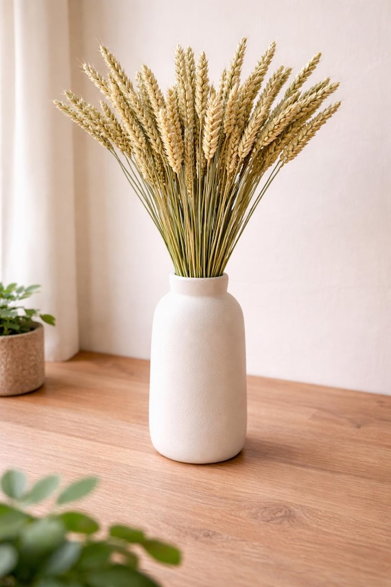 Trockenblumen Weizen Natur – Getreide getrocknet - Herbstdeko - Landhausstil für natürliche Dekoration – Trockengräser Deko – Blumenstrauß