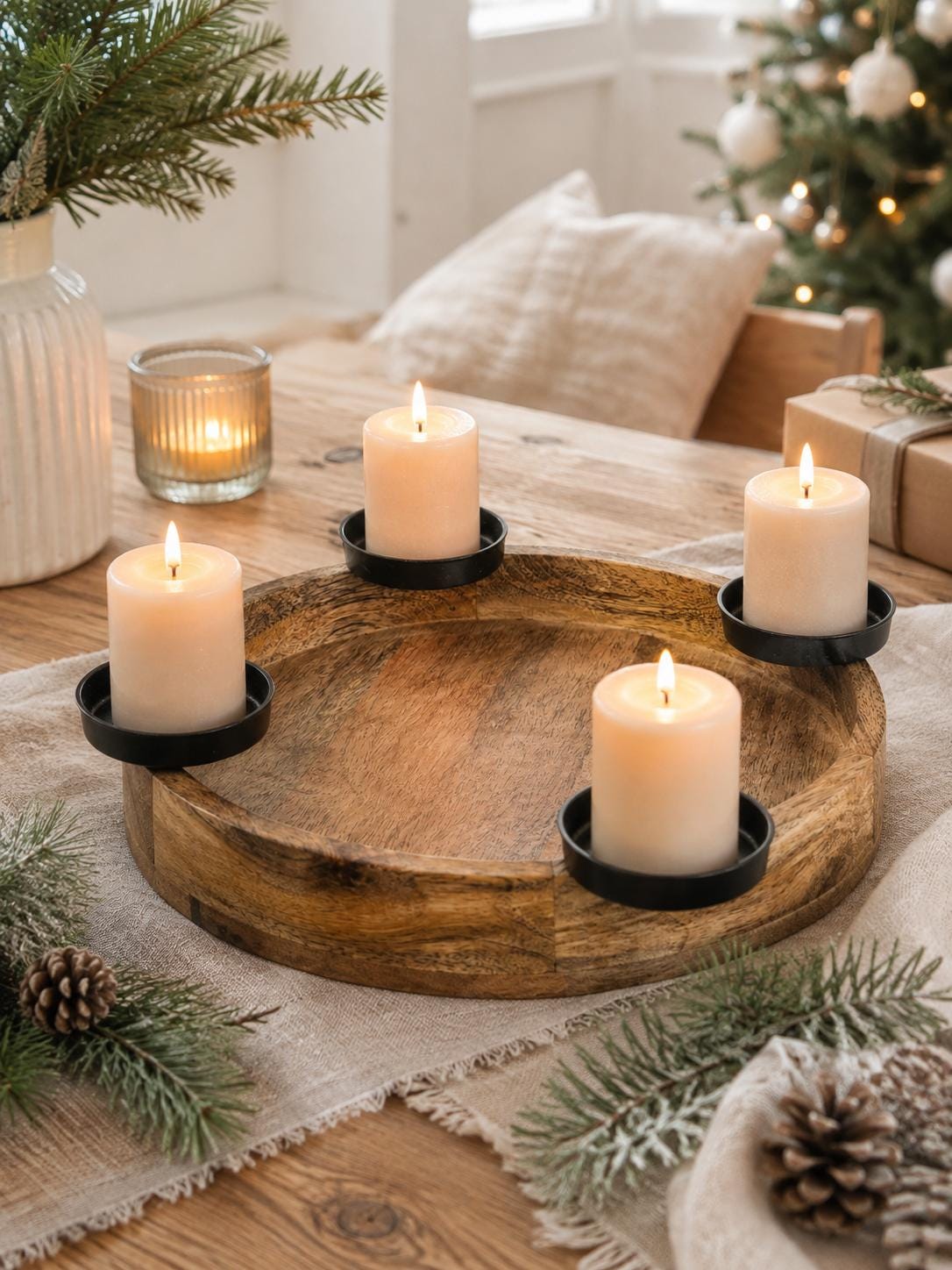 Adventskranz hängend metall
