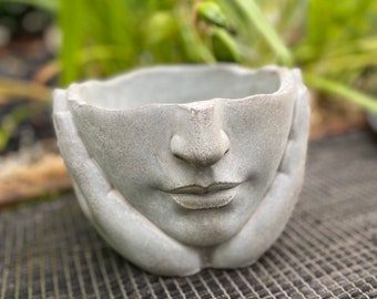 Flower Pot Face Bust Plant Head Hands Flower Pot Garden Decoration