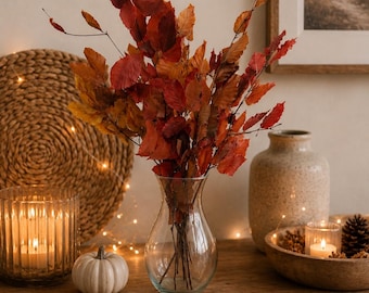 Beech branches, autumn, preserved dried branches, autumn decoration, table decoration for living room, country house, natural decoration, gift idea - 5 stems