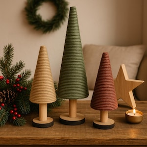 Wooden Christmas tree - Christmas tree made of natural wood - Christmas decoration tree - Scandinavian wooden tree - Advent decoration windowsill - 3 colors