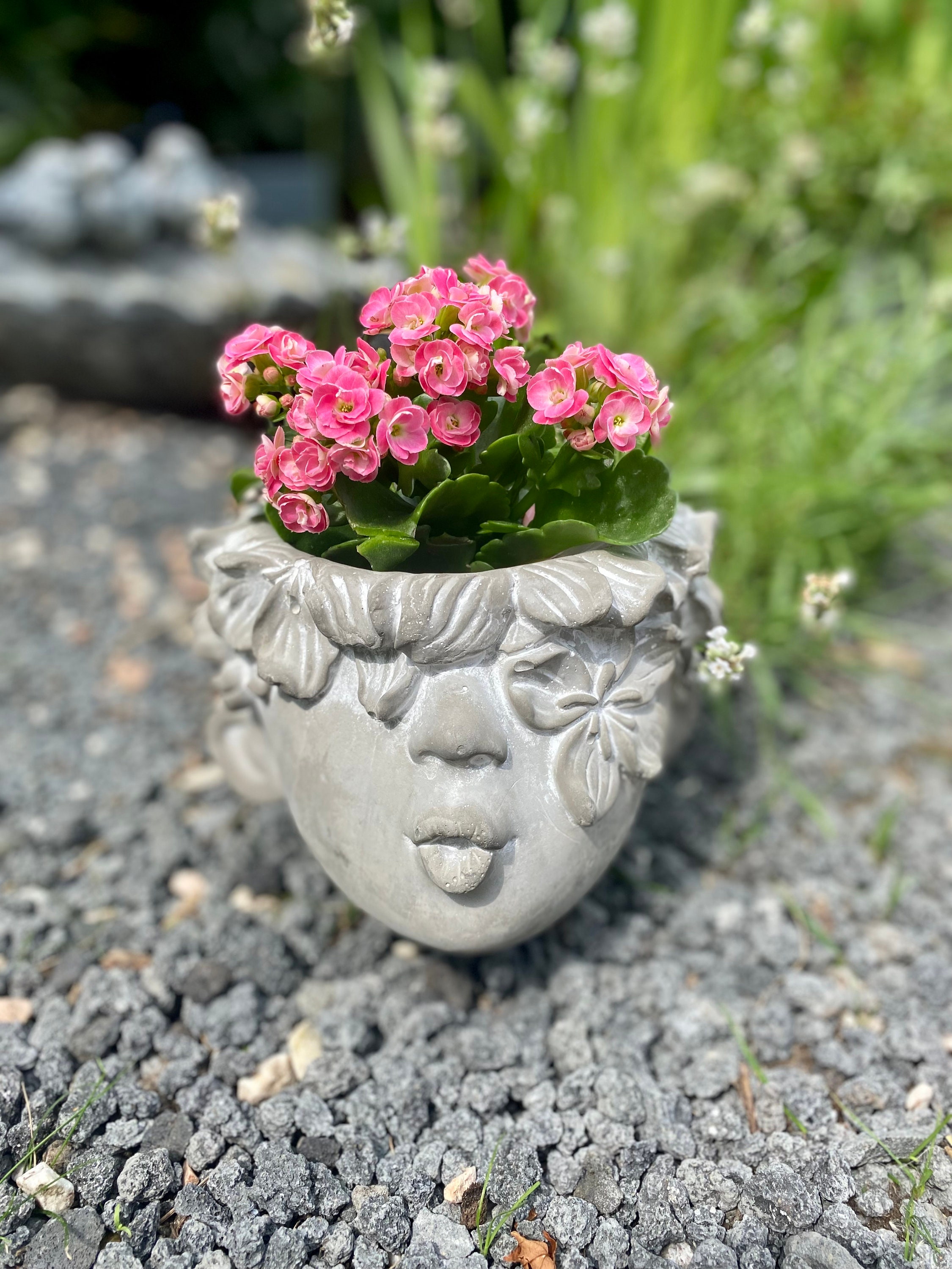 LovTocTic Pot de fleurs en forme de tête de fille, pot de fleurs