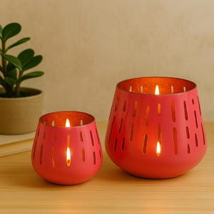Metal tealight holder – Modern lantern – Table decoration for the garden – Candle holder – Colorful tealight – Birthday gift idea – 4 colors