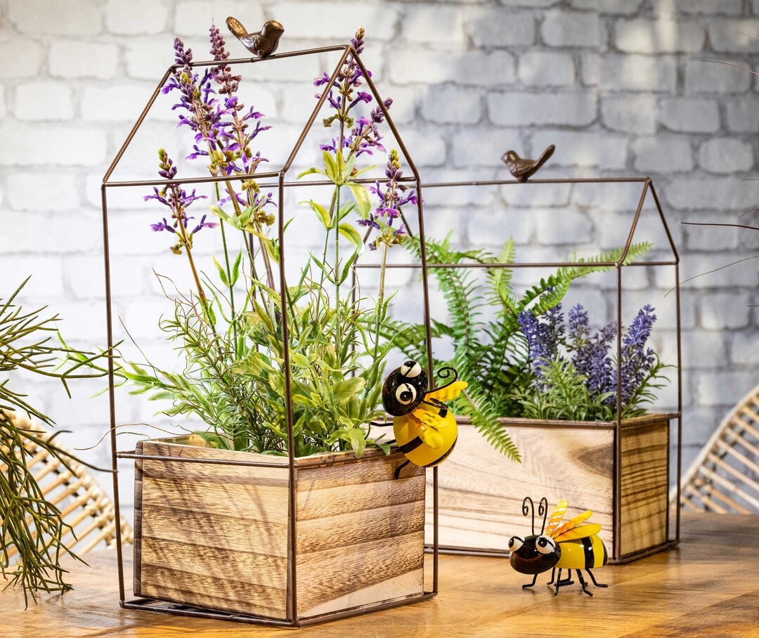 BlumentopfPflanzkiste, Blumenhaus, Deko Gewächshaus, Gartendeko Etsy.de