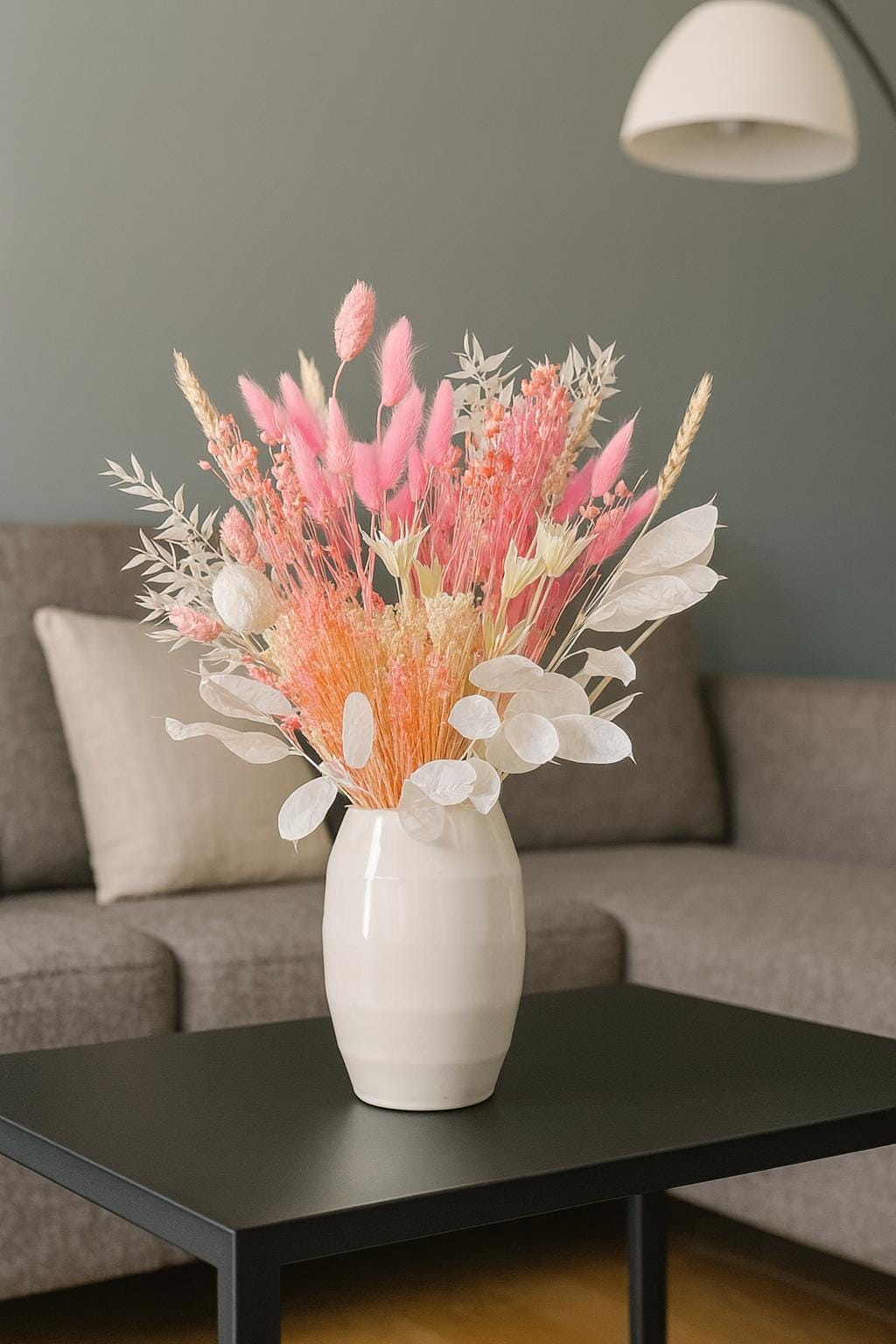 Wohnzimmer deko rosa pink