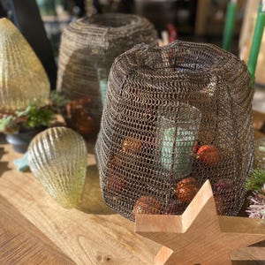 XXL wire lantern - metal lantern brown - boho lantern - home decoration - patio lantern - gift idea - 4 sizes
