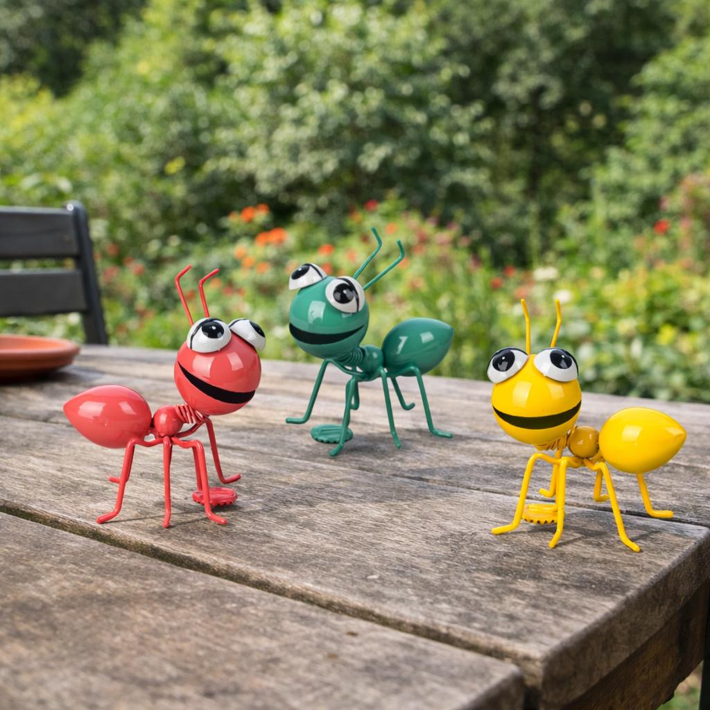 Metall Ameise, magnetische Gartendeko aus Metall, lustige Ameisen Figur, Kühlschrankmagnet - Geschenkidee Garten, Frühlingsdeko bunt