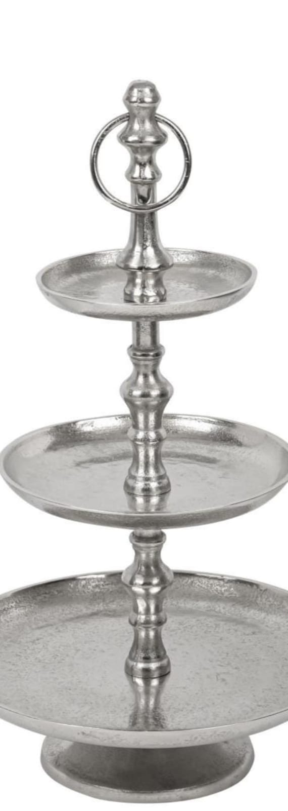 Metal etagere 3-tier silver - Decorative plate metal - Serving stand - etagere with 3 levels