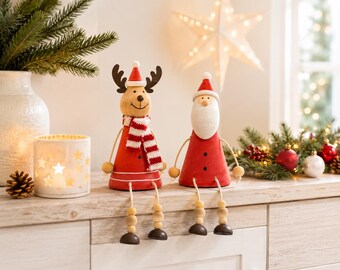 Shelf sitter Christmas decoration, Santa Claus decoration, reindeer decoration, wooden Christmas decoration, Christmas figure, elf gifts - gift idea