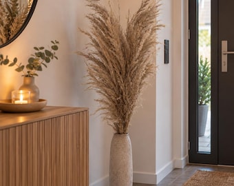 Dried Pampas Grass, Natural, 100-110 cm, Dried Flowers, Beige/Brown, Boho Decor for Living Room, Floor Vase Decor, Autumn Decor, - 5 stems