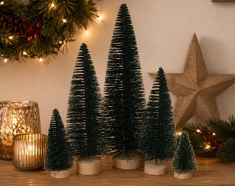 Dark green Christmas tree decoration, glittery fir tree, modern Christmas decoration, Advent decoration, Christmas table decoration for the living room, 5 sizes