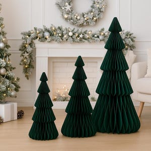 XL Christmas tree made of paper, green - Christmas tree paper - Paper tree Christmas stand foldable with magnetic closure - 4 sizes