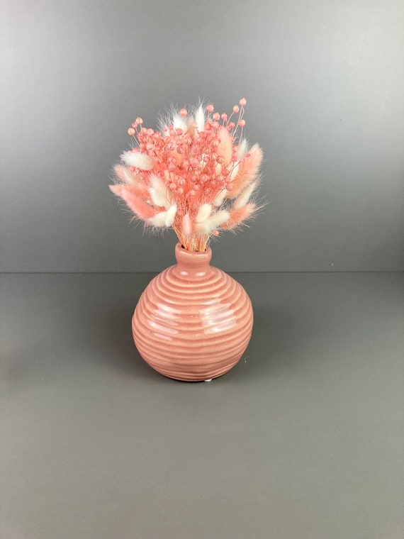 Small Bouquet of Dried Flowers Pink Lagurus Wedding Decoration