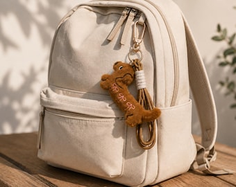 Dachshund bag charm, dog keychain, dachshund bag charm, brown bag decoration, charm with carabiner, gift for dog lovers