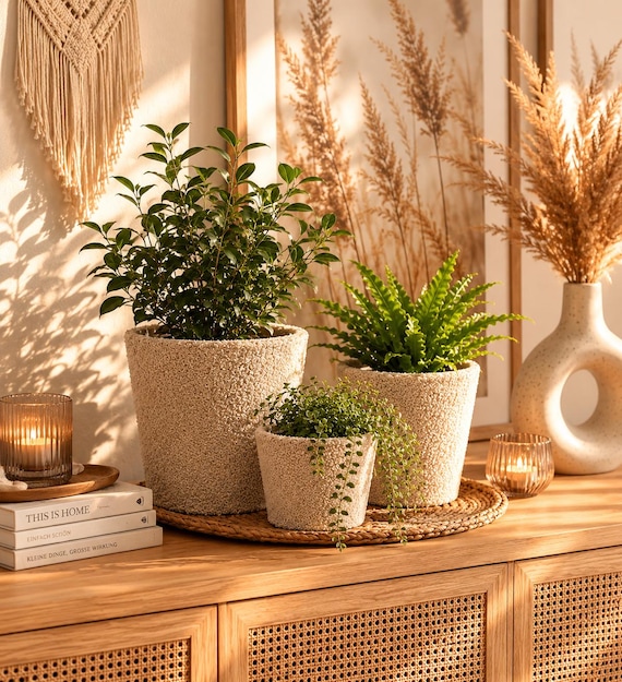 Blumentopf Beige Teddy, Übertopf mit Teddy Struktur, Boho Pflanztopf, Beige Übertopf, Wohnzimmer Deko, Geschenkidee - 4 Größen