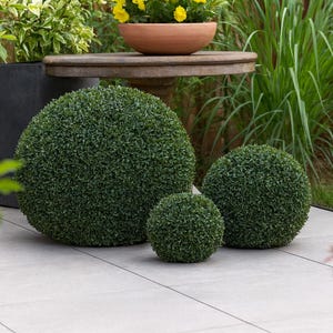 2 Boules De Buis Artificiel 20 Pouces – Topiaires Réalistes Anti-UV Pour Déco
