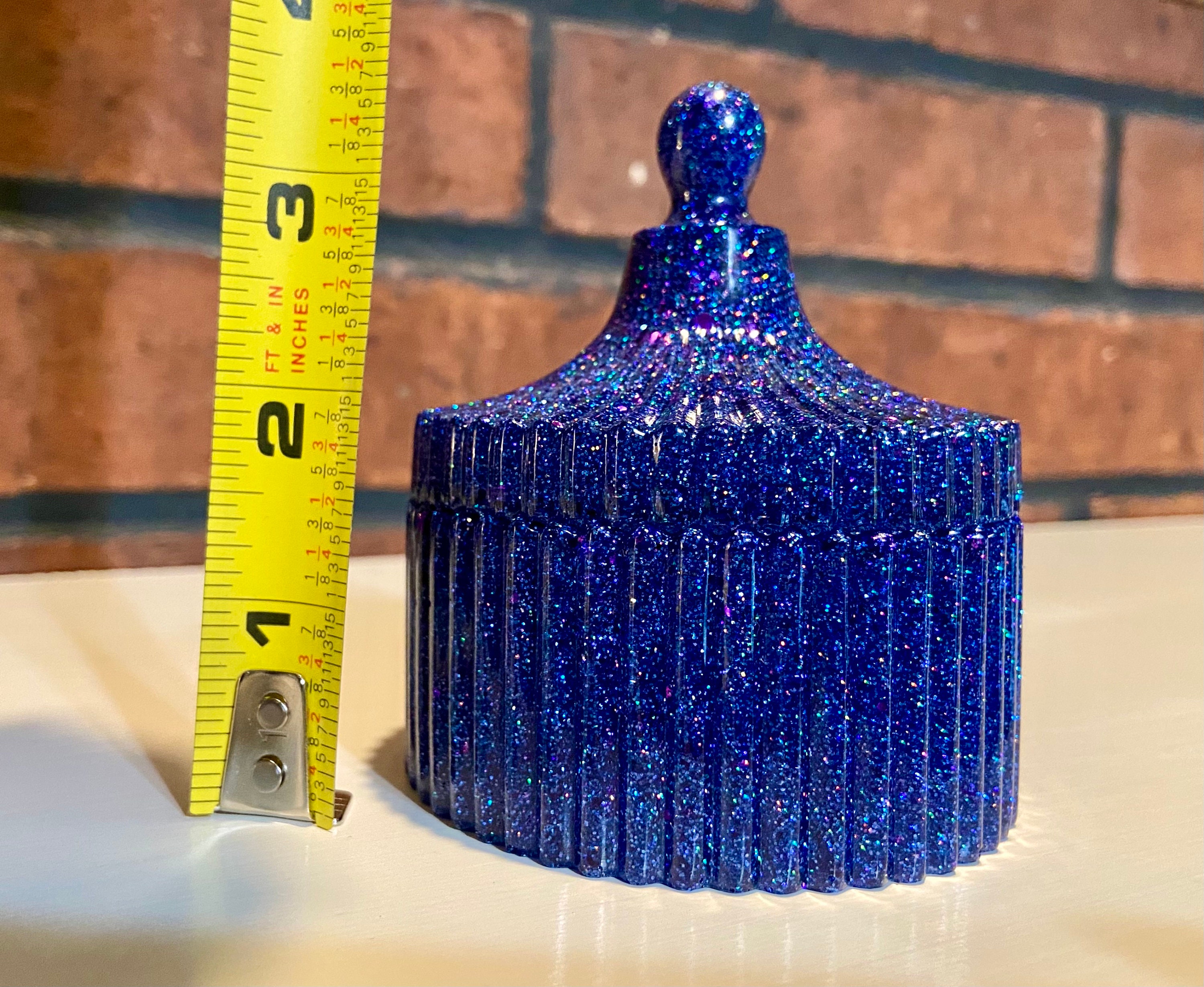 Blue Purple Glitter Sparkle Trinket Jewelry Box Etsy Norway