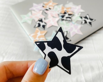 Cow Print Star Sticker | Die Cut Sticker | Waterproof Sticker | Laptop Sticker | Water Proof Sticker