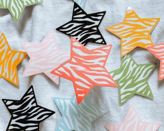Zebra Print Star Sticker | Die Cut Sticker | Waterproof Sticker | Laptop Sticker | Water Bottle Sticker