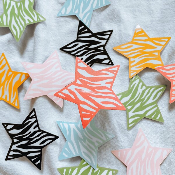 Zebra Print Star Sticker | Die Cut Sticker | Waterproof Sticker | Laptop Sticker | Water Bottle Sticker