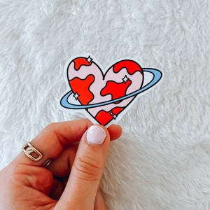 Heart Planet Sticker