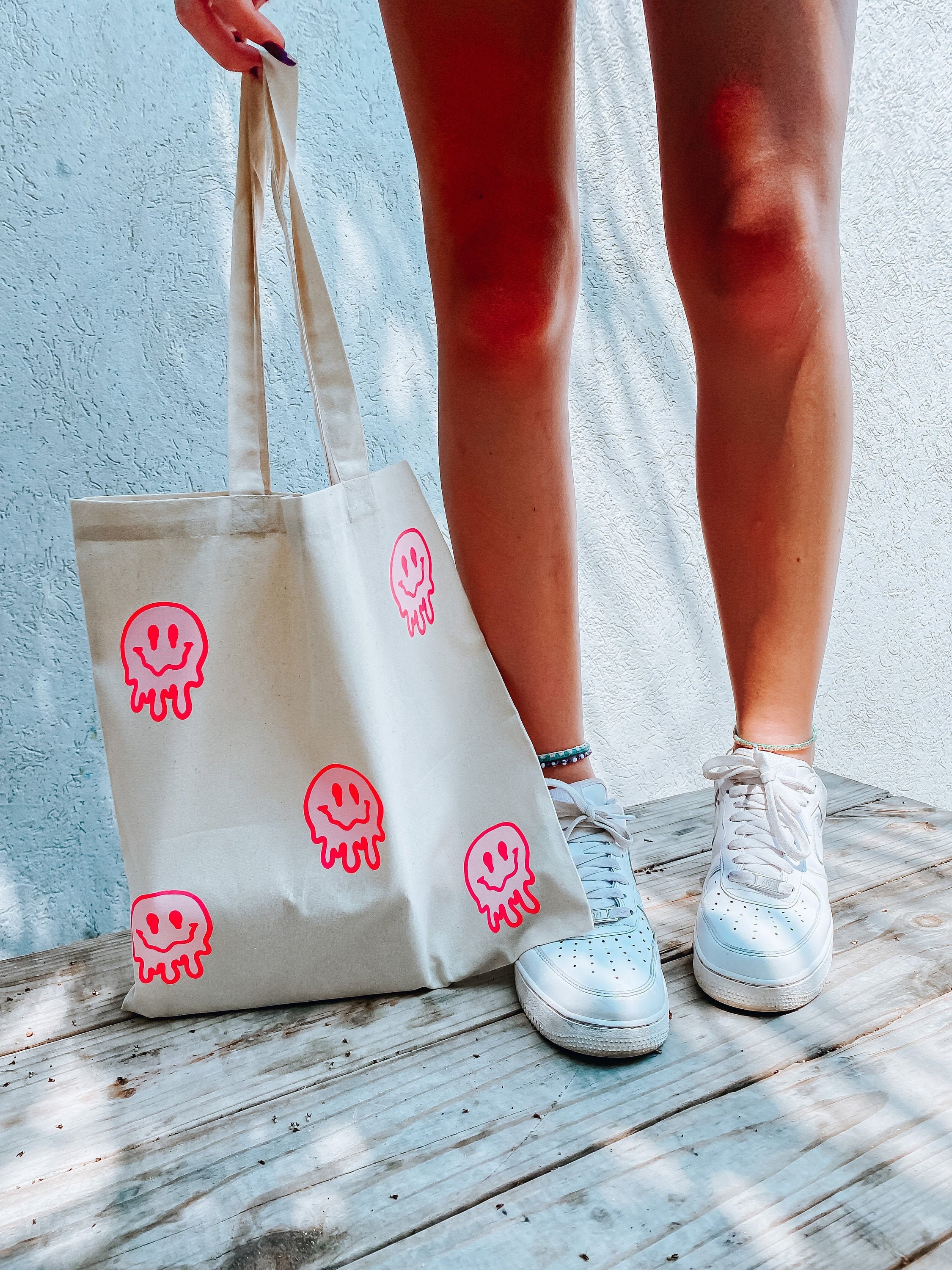 Drippy Smiley Face Tote Bag Hot Girl Tote Bag Smiles Women s
