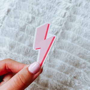 Pink Lightning Bolt Sticker | Waterproof Sticker | Laptop Sticker
