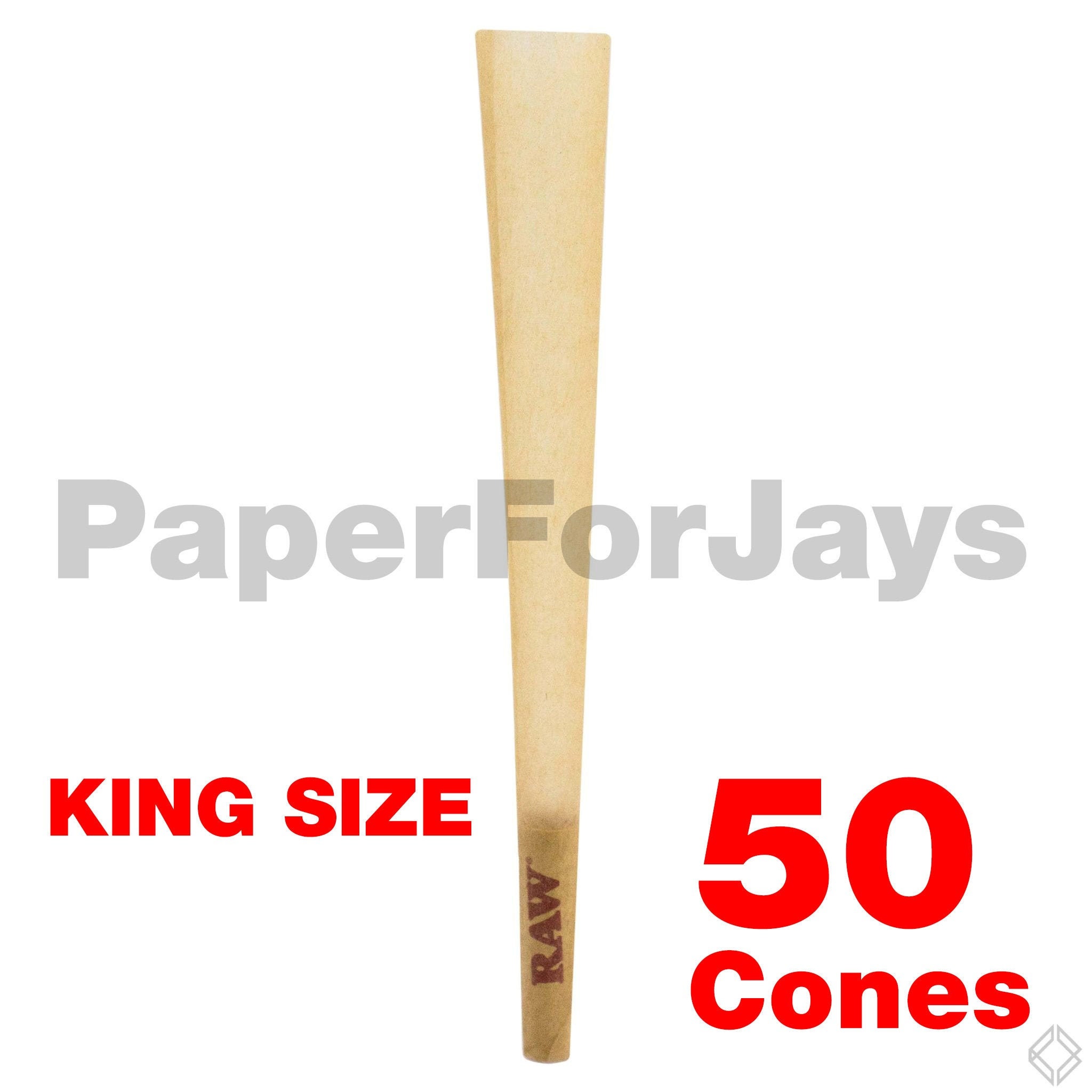Raw King Size Pre Rolled Cones 50 Pack Free Shipping