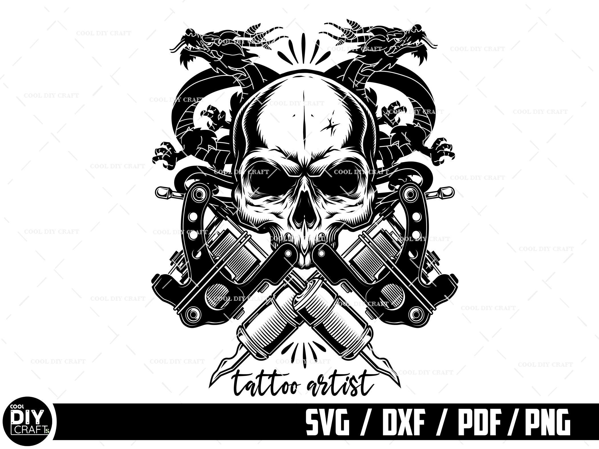 Skull  Bones Dual 10Wrap Coil Liner Tattoo Machine