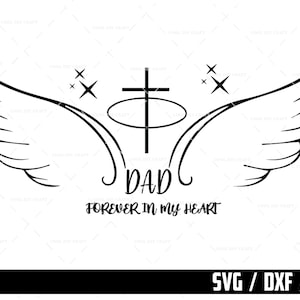 Papa in de hemel SVG, In Loving Memory SVG, RIP papa Png, Memorial Day gesneden bestanden, Cricut silhouet