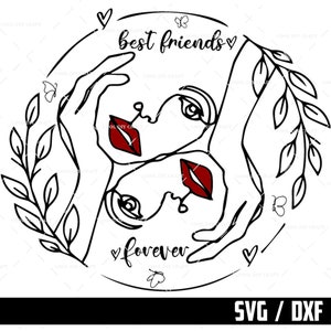 Amistad SVG, Amigos Png, Mejores Amigos Archivos SVG Para Cricut, Bff Silueta, DESCARGA Digital