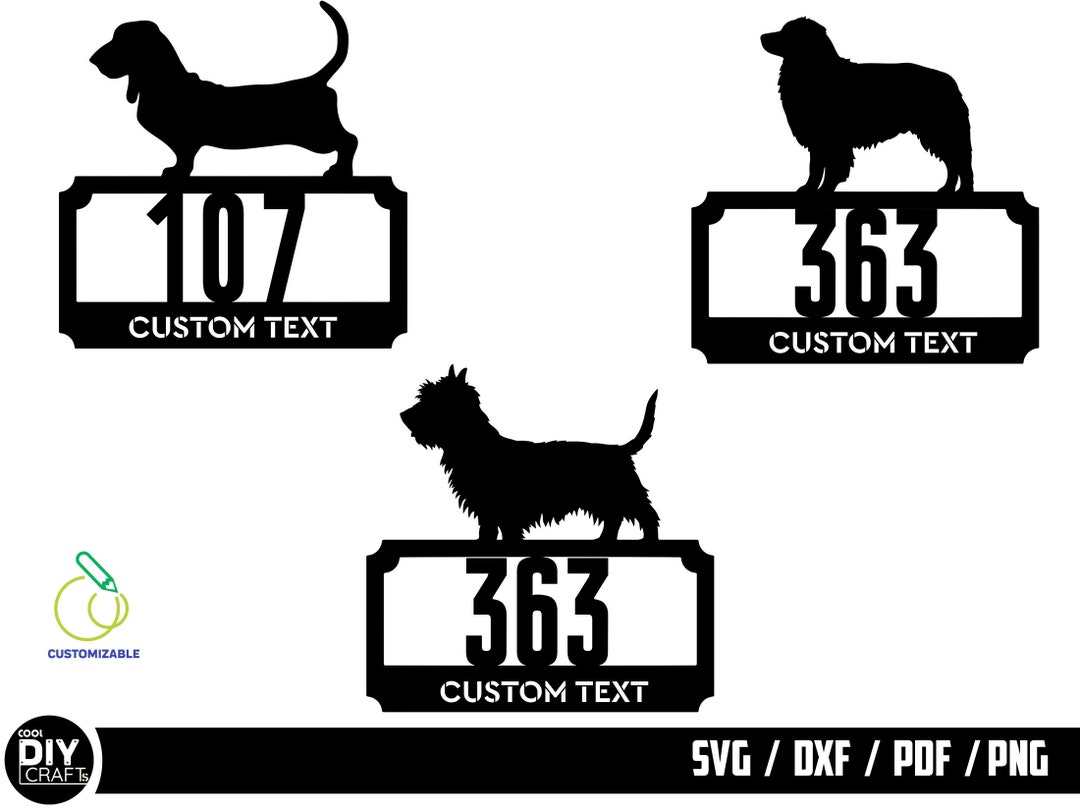 Address Sign Svg, House Numbers Svg, Address Plaque Svg, Dog Breed Sign