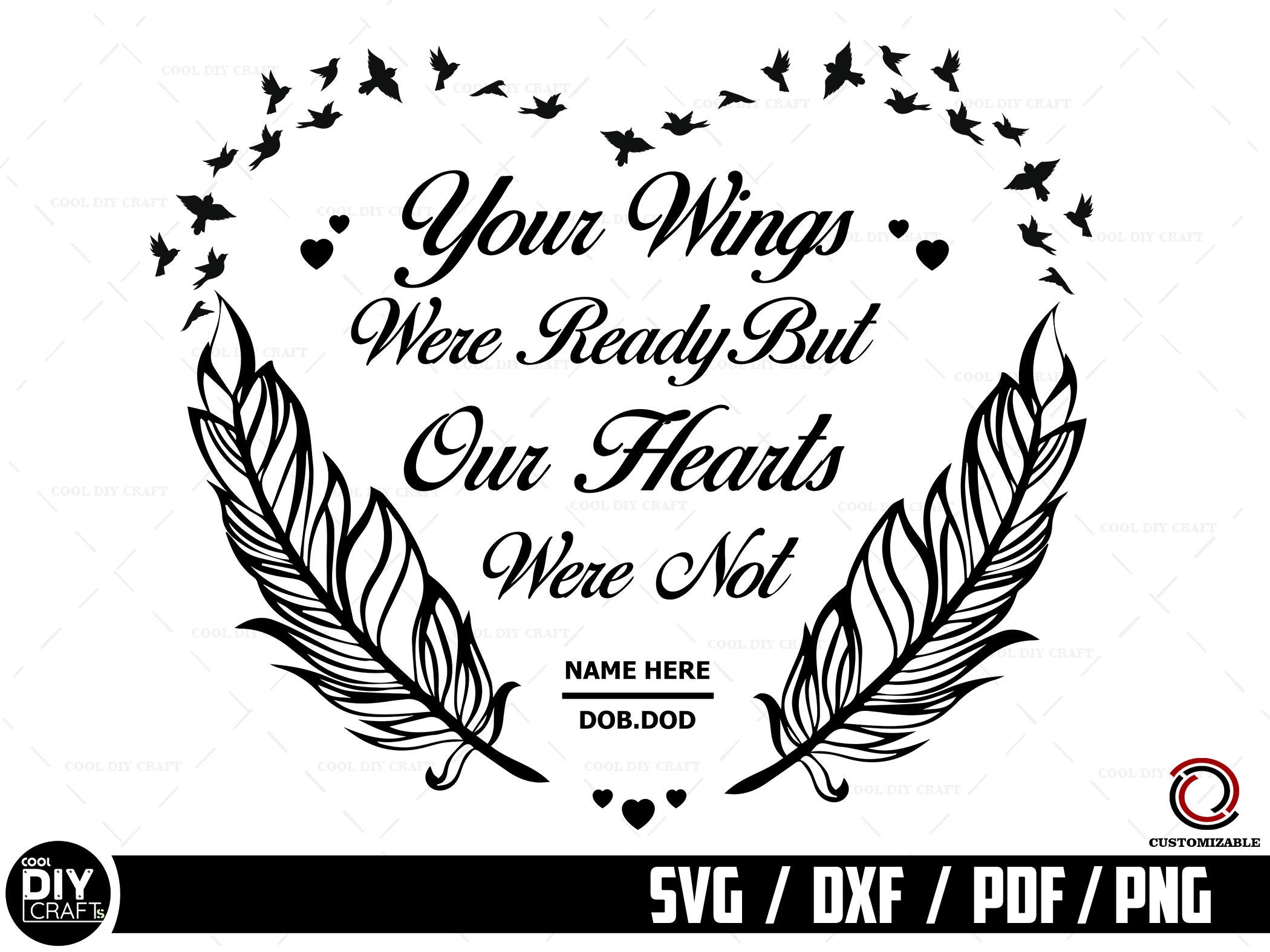 Memorial Flying Birds SVG: Goodbye Love, In Memory Of (Digital Download)