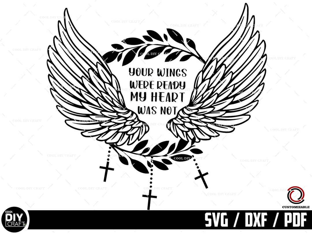 Memorial Wings, Memorial Svg, in Loving Memory SVG, Memorial Cut File