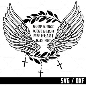 Alas conmemorativas, Memorial svg, In Loving Memory SVG, Archivo de corte conmemorativo, Descarga digital