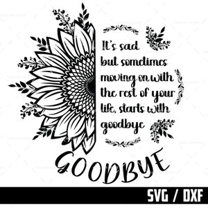 Triste memorial, Adiós SVG, Adiós Archivo SVG, Archivo de corte para Cricut, Descarga digital SVG