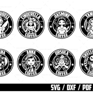 Variedade de design de desenhos animados de café, pacote SVG de design de café, arquivos SVG para Cricut, download instantâneo