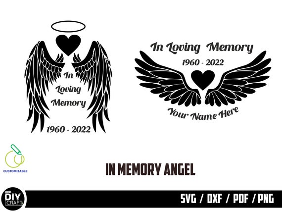 In Memory Angel Wings SVG Memory Day Svg Cut File Cricut - Etsy