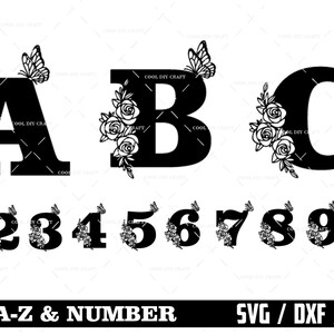 Floral Alphabet SVG: Monogram Letter Cut Files (Digital Download)