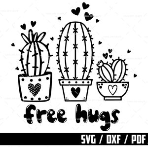 gratis knuffels, cactus knuffel SVG, grappige kleding, pijnlijke knuffel, mooie knuffel SVG, digitale download