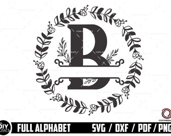 Font Monogram Svg Bundle, Split Monogram Letters Svg, Family Monogram Svg, Monogram Font Alphabet, Monogram Svg Files, Cut File For Cricut