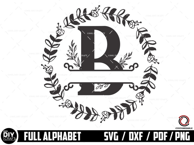 Font Monogram Svg Bundle Split Monogram Letters Svg Family - Etsy