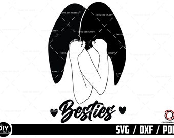 Besties SVG, BFF Png, Best Friends Forever, Bestest Friend Svg File For Cricute, Digital Download