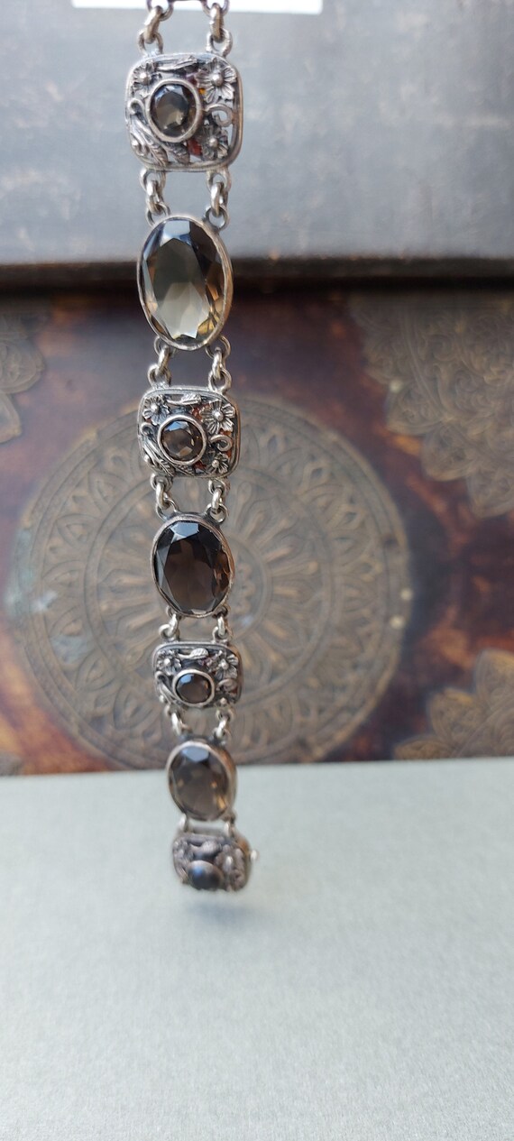 original antique 1900s solid silver filigree smok… - image 6