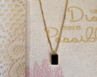 Onyx Necklace Etsy