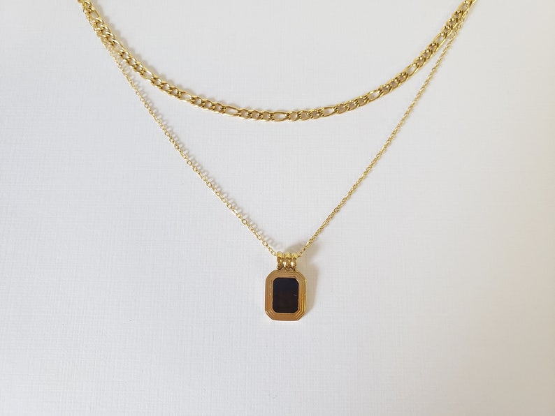 18K Gold Filled Figaro Chain Square 