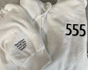 Kundenspezifisches gesticktes Engelszahl-Sweatshirt, Engelszahl-Hemd, benutzerdefinierte Engelszahl, Zitat-Hemd, benutzerdefiniertes Zitat-Sweatshirt, Engels-Hoodie