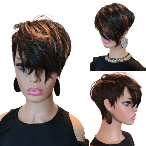 Wigs for Black Women Human Hair Pixie Cut - Etsy Wigs for Black Women Human Hair Pixie Cut - Etsy